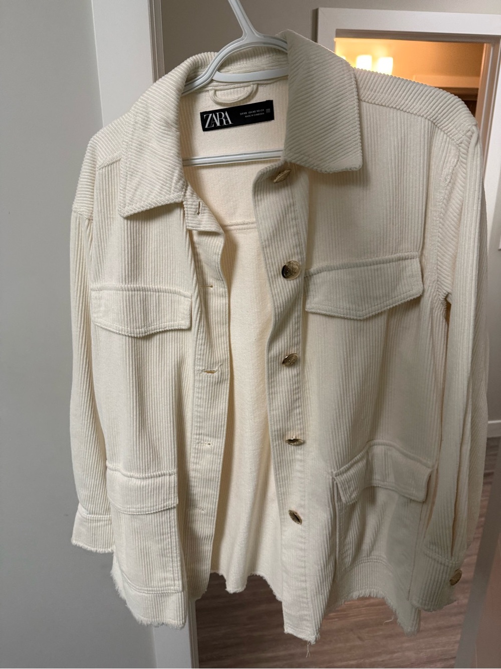 Zara Cream Corduroy Shacket